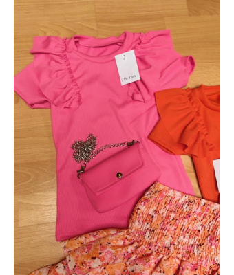 Top met tas roze 