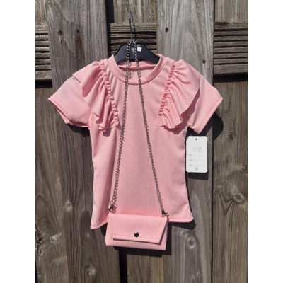 Tshirt roze met tas
