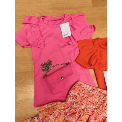 Top met tas roze 