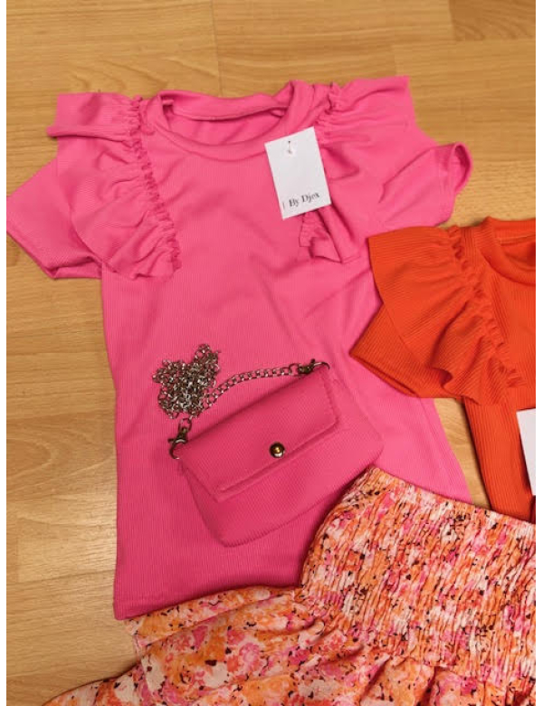 Top met tas roze 