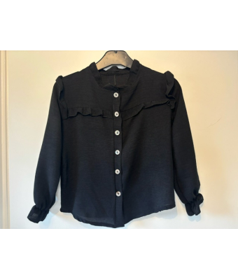 Blouse ruffles zwart