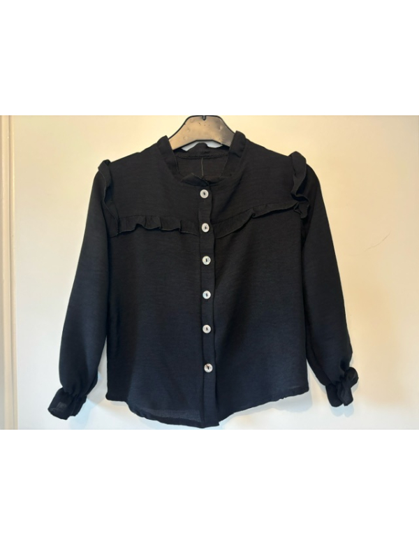 Blouse ruffles zwart