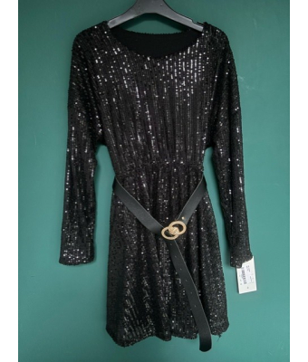 Glitter jurk zwart met pailleten