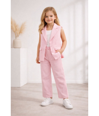 Gilet set 2-delig pink