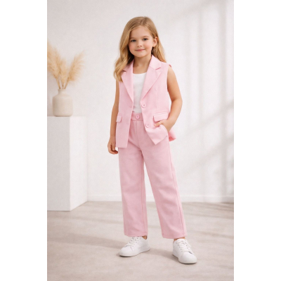Gilet set 2-delig pink