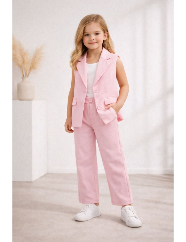 Gilet set 2-delig pink