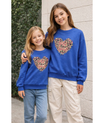 Trui blauw met print Wild Spirit