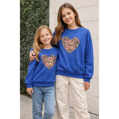 Trui blauw met print Wild Spirit