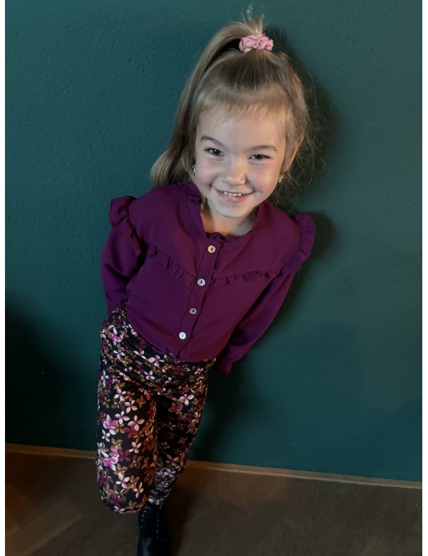 Blouse met ruffles paars