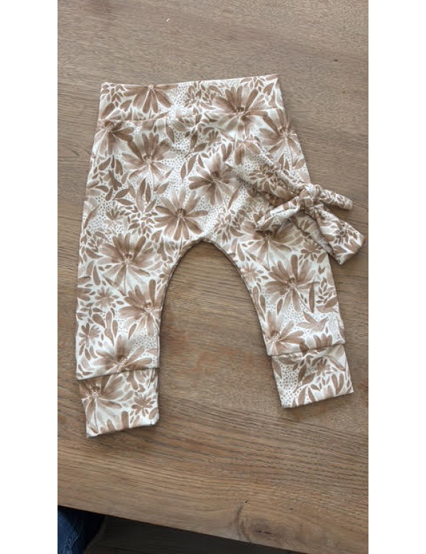 broek flower bruin